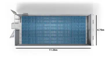 36 Blue CHEP-Pallets in a 2-bay 40ft Arctic SuperStore