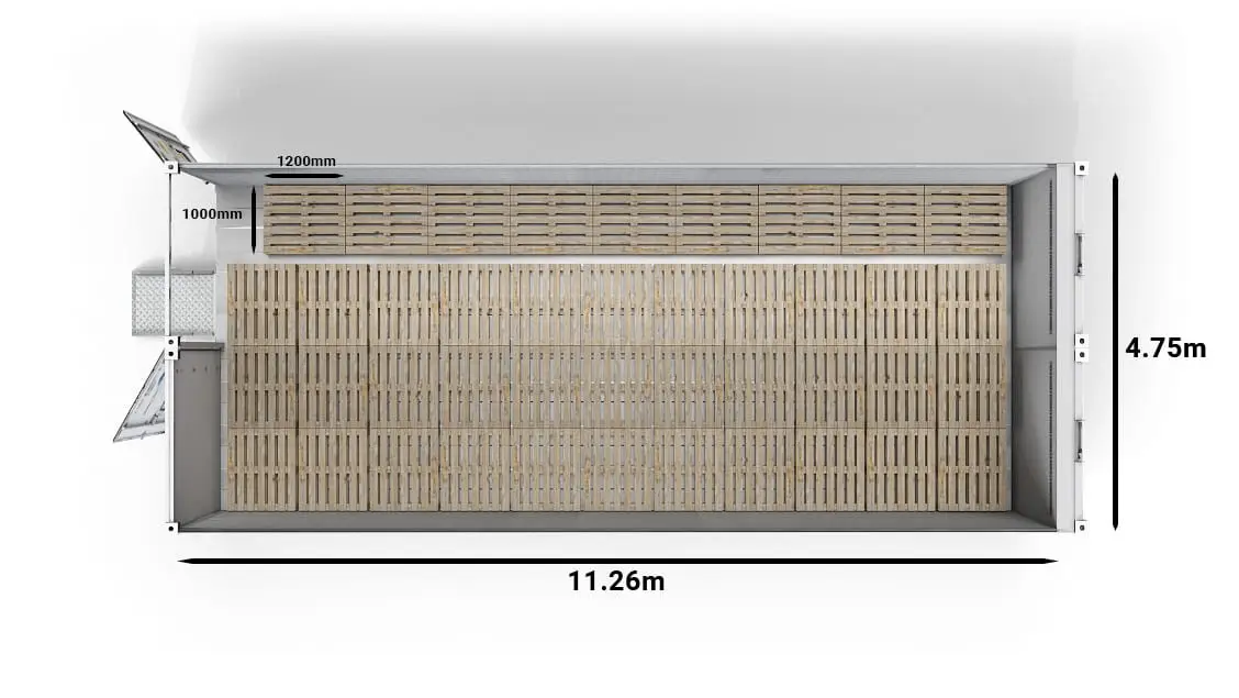 42 UK Pallets in a 2-bay 40ft Arctic SuperStore
