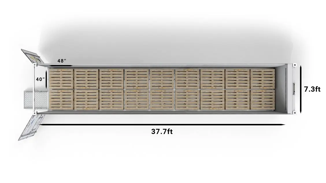 18 US-Pallets in a 40ft Horizon
